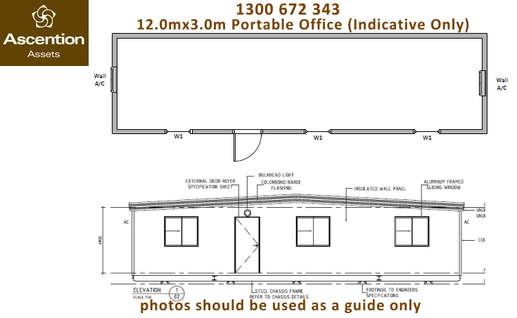 Crib Office Toilet 12x3m Floor Plan