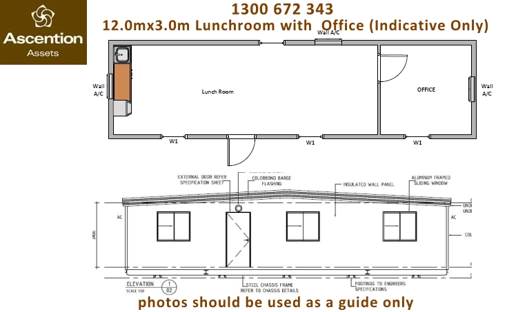 Crib Office Toilet 12x3m Floor Plan