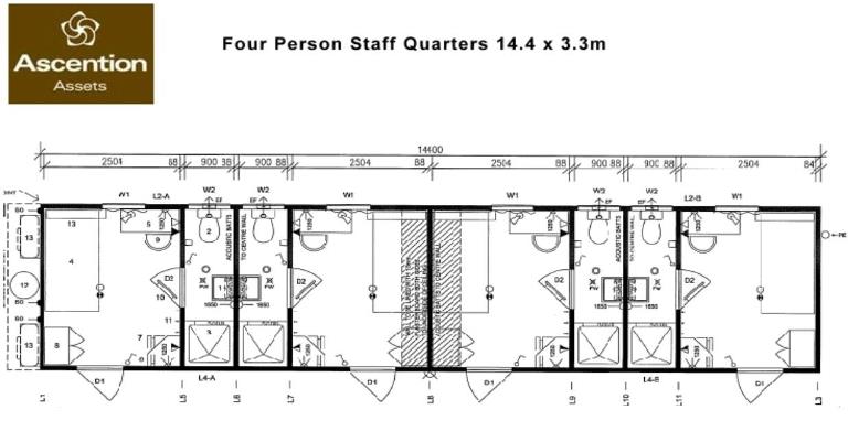14 4x3 3m Four Person Accommodation Unit With Ensuited Rooms